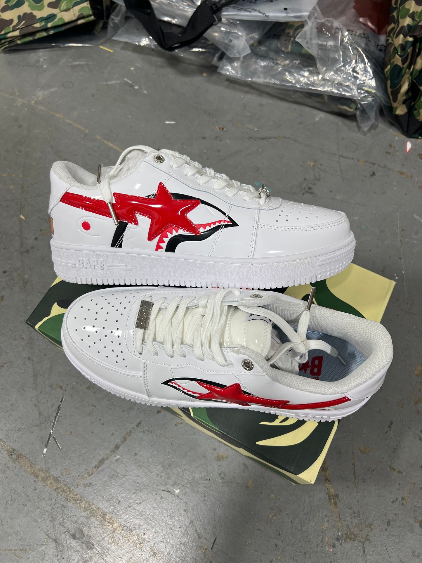 BapeSta White Red Star