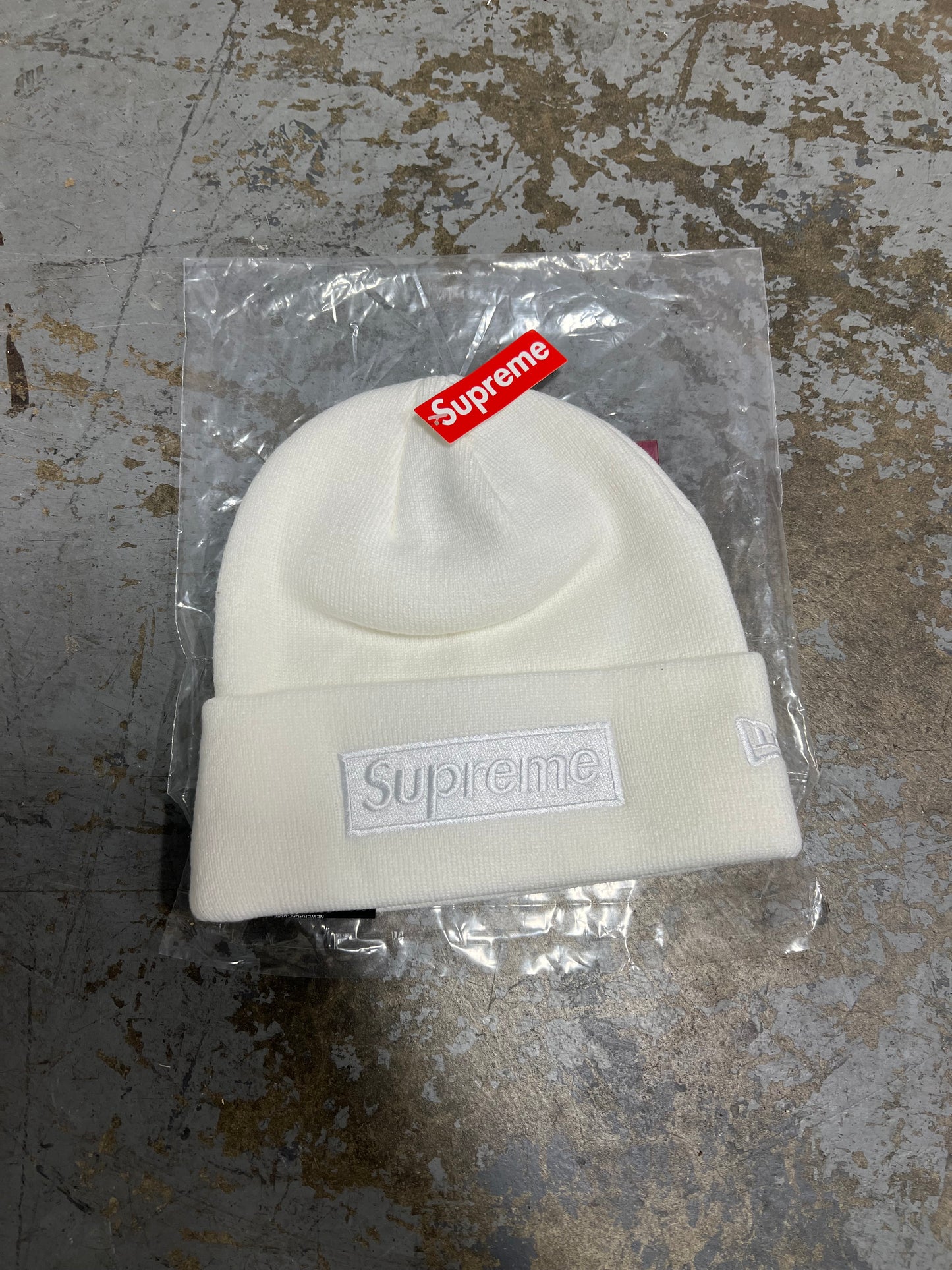 Supreme White Cream Beanie