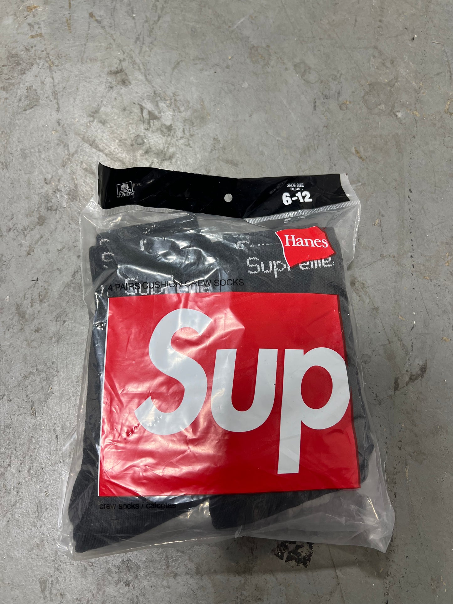 Supreme Black Socks 6 pack