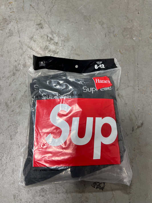 Supreme Black Socks 6 pack