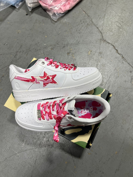 Bapesta White PInk Star